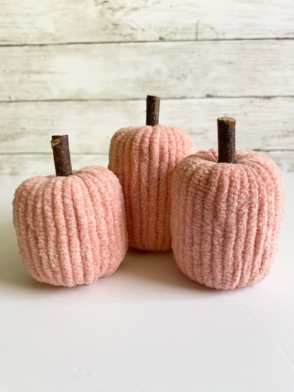 Pink Handmade Pumpkin Decor Set of 3